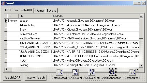 Delphi Form showing results of ADO Search